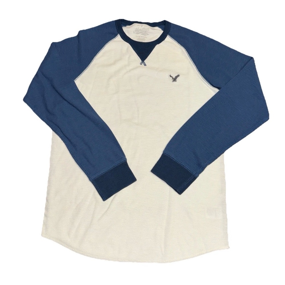 American Eagle Thermal Heritage Navy White Long Sleeve Size Large